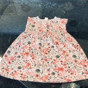 Tucker + Tate Coral & Green Floral Sleeveless Dress